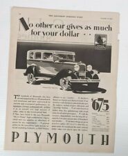 Chrysler Plymouth vehicle American Car Vintage PRINT AD black & white  picture