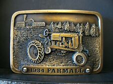 1934 Farmall IH F30 Tractor Brass Belt Buckle Spec Cast Limited Edition 250 Made picture