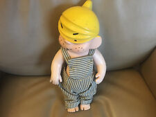 VINTAGE 1958 DENNIS THE MENACE 12 INCH RUBBER FIGURE H.K.K. WITH OVERALLS picture