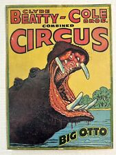 Original Vintage Clyde Beatty-Cole Bros Circus Poster 