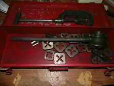 Vintage Hollands Erie PA Tap & Die Set & Heavy Duty Pipe Cutter w/ Tool Box picture