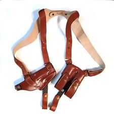  Leather Horizontal Miami Vice DOUBLE MAG Shoulder Holster for GLOK 17 picture