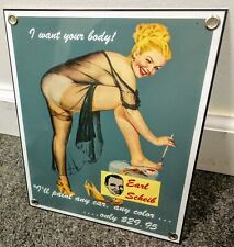 Earl Scheib Gas Oil Gasoline Garage Pinup Girl Sign picture