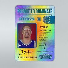2020-21 Contenders Permit to Dominate Tyrese Haliburton RC SSP #6 Kings picture