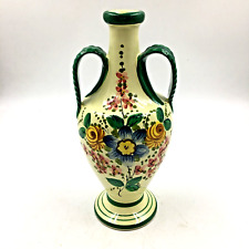 Vintage Deruta Italy Hand Painted Decanter Floral Design 9.25