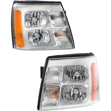 Headlight Set For 2002 Cadillac Escalade Left and Right With Bulb 2Pc picture
