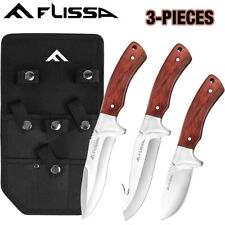 FLISSA 3PC Fixed Blade Hunting Knife Set Full Tang Hunting Knife  Survival Knife picture