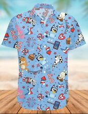 Funny Bluey Hawaiian Shirt Bluey Family Beach Shirt Bluey Tropical Summer Shirt picture