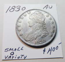 SCARCE 1830 SMALL O VARIETY BUST HALF IN AU - BOLD STRIKE⭐⭐ picture