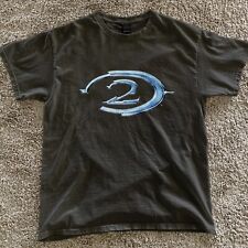 Halo 2 retro black tee blue logo Vintage Gaming Shirt Y2k picture