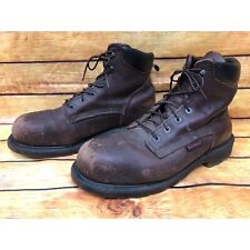 RED WING 2406 Brown Leather EH Safety Toe Work BOOTS Mens 12 H (y6a) picture