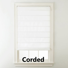 36x 64 in Home Expressions Savannah Corded Roman Shade - Cool White picture