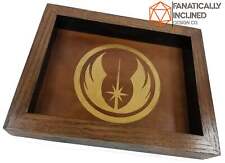 Jedi Academy Handmade Oak Wood and Leather Dice Tray EDC Valet Trinket Star Wars picture