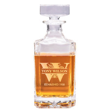 Personalized Whiskey Decanter Glass - 750 ml Engraved Whisky Decanter Crystal picture
