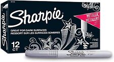Sharpie Metallic Permanent Markers, Fine Point, Silver, 12 Count picture