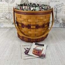 Longaberger 1996 Sweet Pea Basket with Liner and Plastic Protector 8.75 x 7 in picture