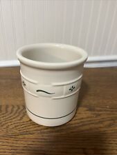Longaberger Pottery Woven Tradition Classic Green Utensil Holder Large Crock EUC picture