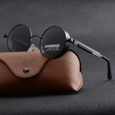 Retro Round HD Polarized Sunglasses Men Women Vintage Gothic Steampunk Glasses picture
