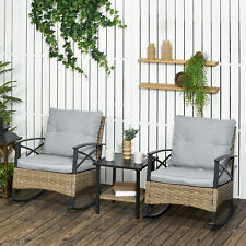 Two-tier Table Wicker Bistro Set, Cushioned 3 Pieces Patio Set picture