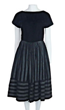 Vintage 50s USA Women’s S M 6 8 Black Velvet Taffeta Midi Party Dress as is picture