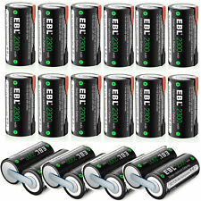EBL Lot Sub C Cell 1.2V 2300mAh NiCd Rechargeable Battery w/Tap For Power Tool picture