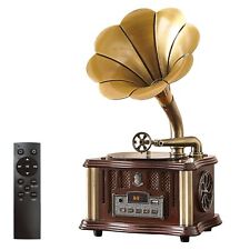 Vintage Gramophone Bluetooth 4.2 Phonograph Record Player All In One Built-In picture