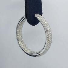 Absolutely Stunning Pave Round Cut 5.17CT Cubic Zirconia Wedding Hoop Earrings picture