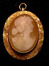 Vintage 14k Gold Cameo Pin, Beautiful Metalwork and Design picture
