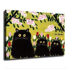 Three Black Cats By Maud Lewis Poster Canvas Picture Printing Wall Art Aesthetic picture