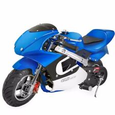 XtremepowerUS Ride On Mini Pocket Bike for Kids Motorcycle 40cc Engine, Blue picture