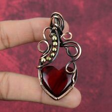 Red Fire Labradorite Gemstone Pendant Copper Wire Wrapped Pendant Gifts For Wife picture
