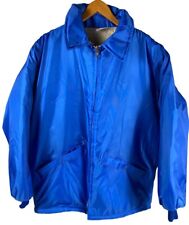 Vintage Birdie Richard A Leslie Blue Sherpa Lined Zip Up Jacket Coat Mens XL picture