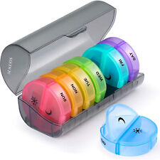 7-Day 2x Pill Organizer, Large Daily Pill Cases for Pills/Vitamins/Fish Oil picture