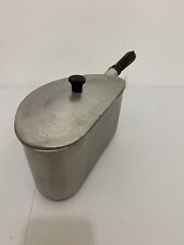 Vintage THERM-O-CRAFT Half Pot With Lid Textured Aluminum Wood Handle picture