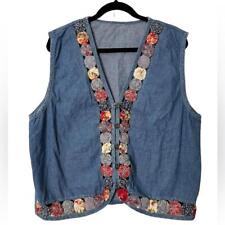 Vintage Chambray Quilted Vest XL picture