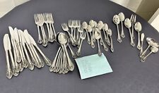 National Silver DYNASTY Stainless Japan NS Pierced Handle Flatware Big Set Of 59 picture