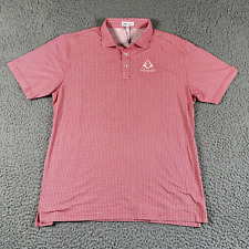 Peter Millar Shirt Men's Large Red White Geometric Print Performance Polo New picture