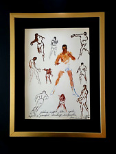LEROY NEIMAN + MUHAMMAD ALI + CIRCA 1970'S + SIGNED PRINT FRAMED picture