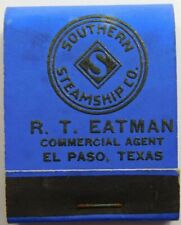 Southern Steamship Co RT Eastman El Paso TX Full Unstruck Vintage Matchbook Ad picture