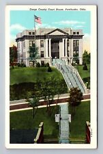 Pawhuska OK-Oklahoma, Osage County Court House, Antique Vintage Postcard picture