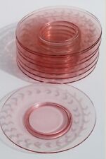 11 Pink Depression Glass 8” Plates picture
