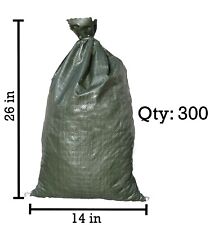 Sandbaggy 300 Green Empty Sandbags For Sale 14x26 Sandbag Sand Bags Bag Poly picture