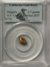 SS CENTRAL AMERICA SSCA SHIPWRECK MASSIVE 2.7 GRAM GOLD NUGGET FROM FIRST RECOVE picture