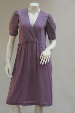 Vintage 70s-80s Sheer Purple Midi Dress with Puff sleeves picture