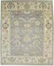 Muted Gray Handmade Floral 8X10 Classic Oushak Chobi Oriental Rug Wool Carpet picture