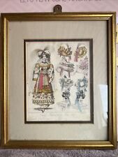 Vintage 19th Century Fashion Prints - Mounted Framed Dresses 13x11 Inches picture