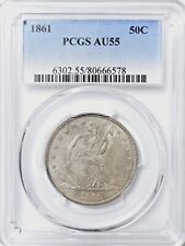 1861 PCGS AU55 Seated Liberty Half Dollar picture