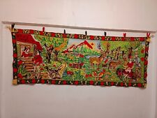 Vintage Gorgeous Hand Embroidered Wool Deer Tapestry Wall Hanging Home Decor picture