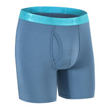 Mens Bamboo Long Leg Boxer Briefs Big Pouch Underwear Open Fly picture