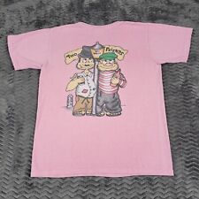 Vintage Authentic Pigment Shirt Mens Small Pink Double Sided Graphic Tee Y2K picture